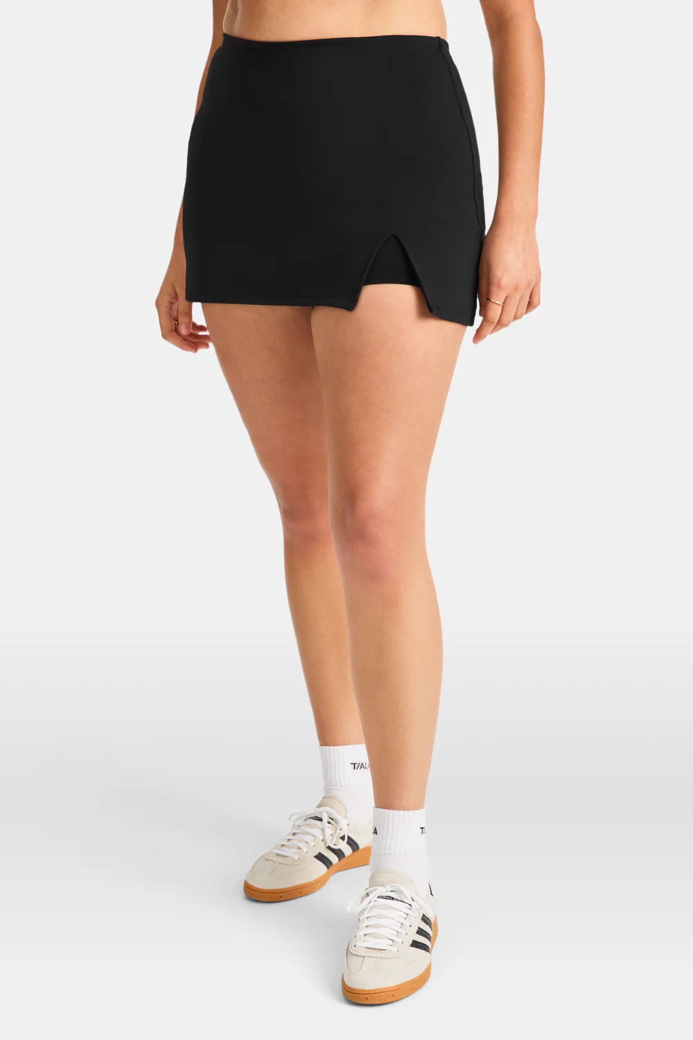 SkinLuxe Asymmetric Side Split Skort - Shadow Black - Image 3