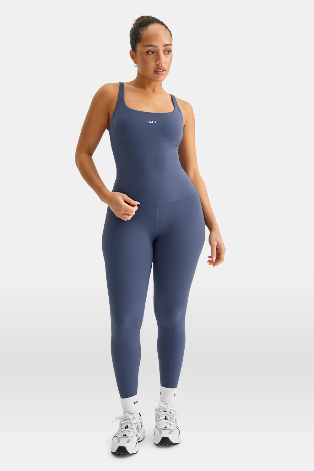 SkinLuxe Scoop Neck Full Length Vest - Vintage Blue - Image 3
