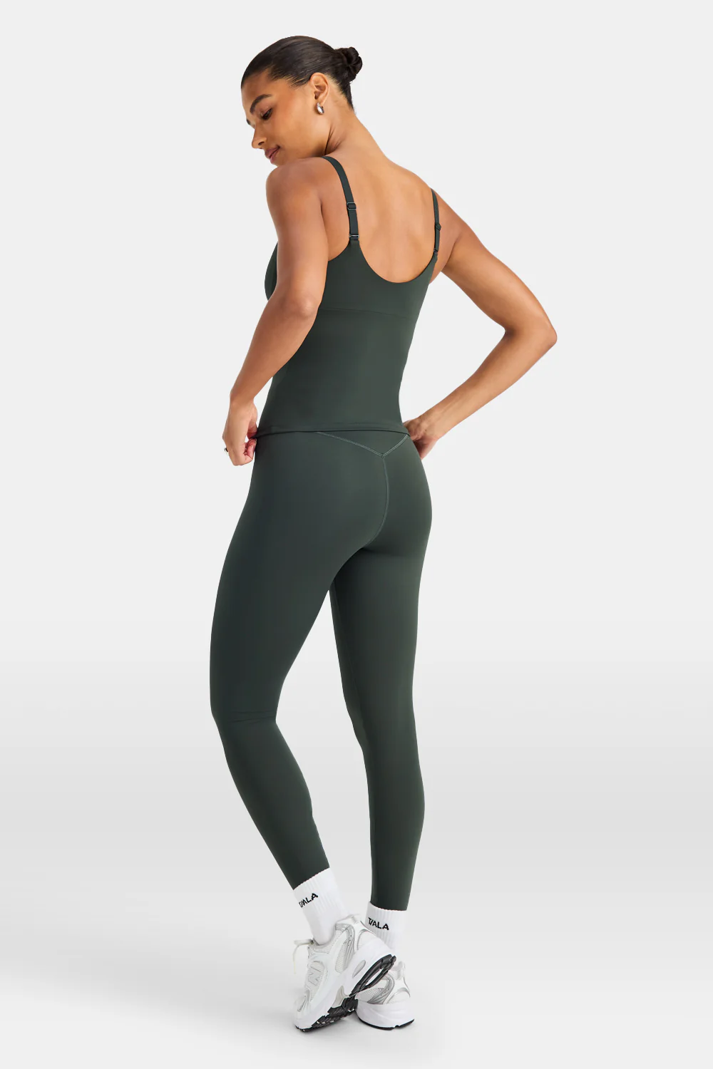 SkinLuxe Scoop Neck Full Length Vest - Dark Moss - Image 4