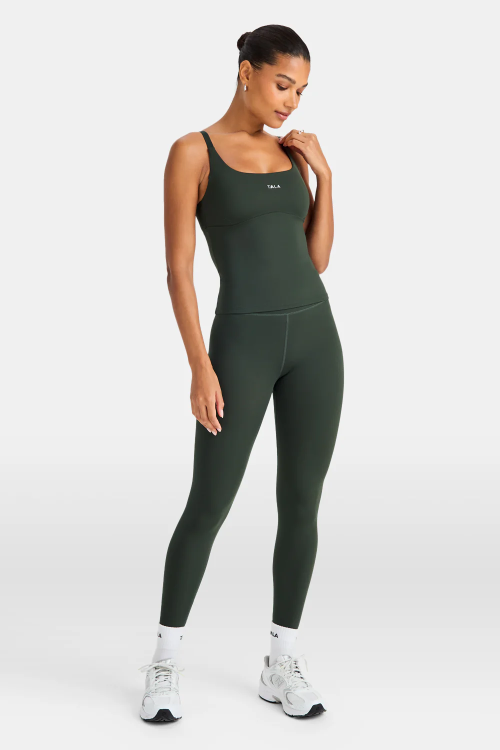 SkinLuxe Scoop Neck Full Length Vest - Dark Moss - Image 6