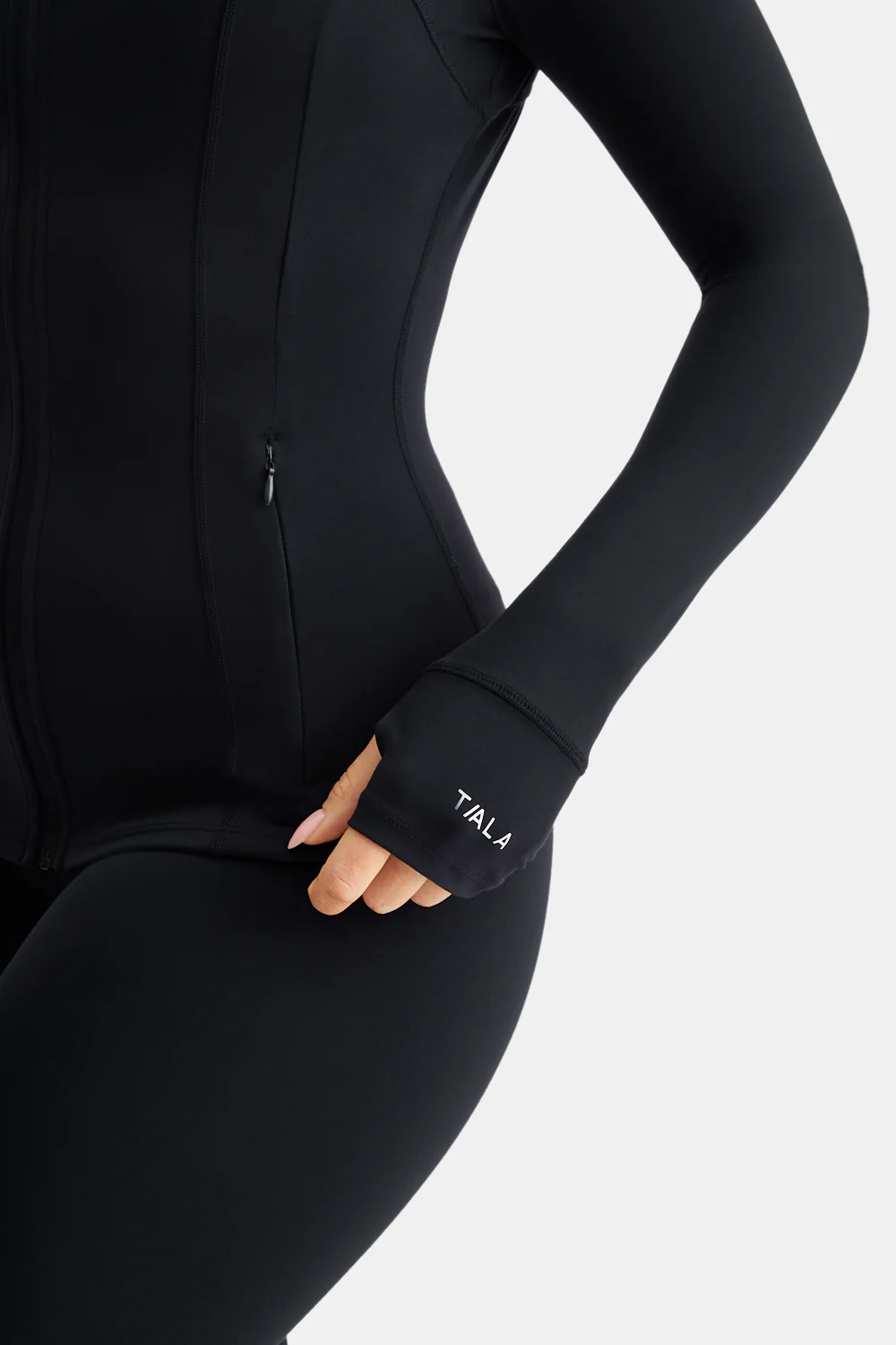 SkinLuxe Full Length Running Top - Shadow Black - Image 5