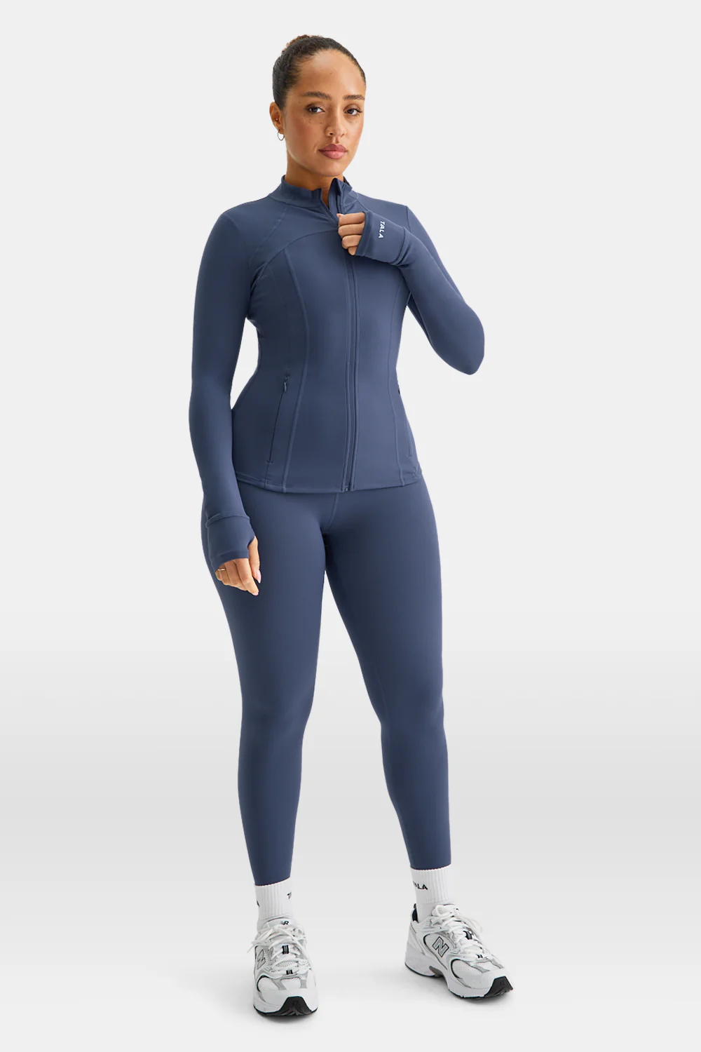 SkinLuxe Full Length Running Top - Vintage Blue - Image 9