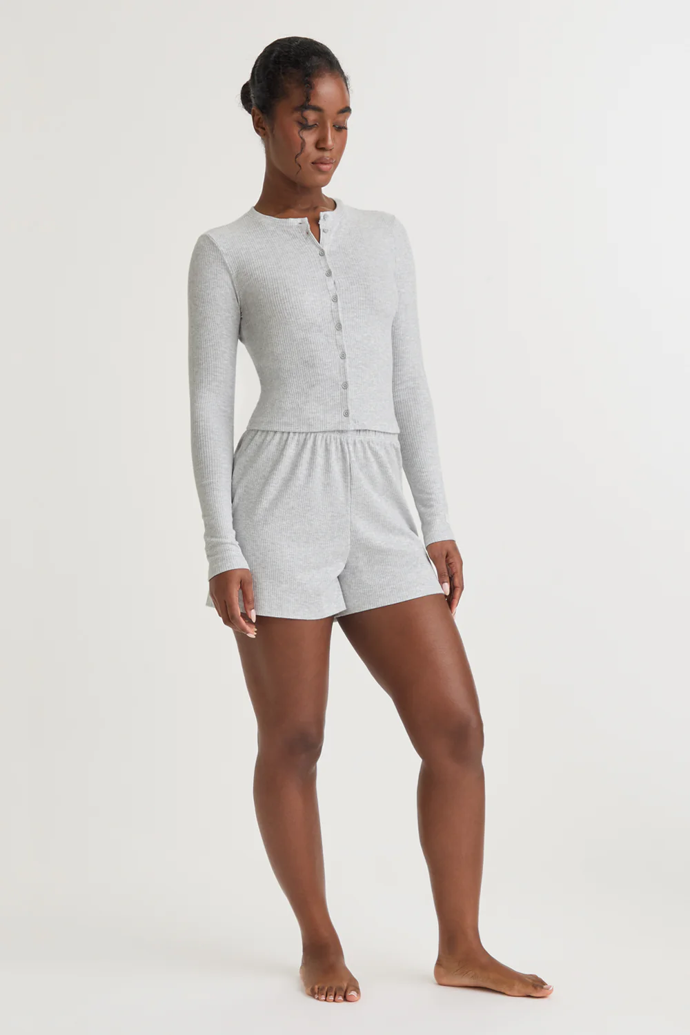 Soft Lounge Cardigan - Grey Marl - Image 3