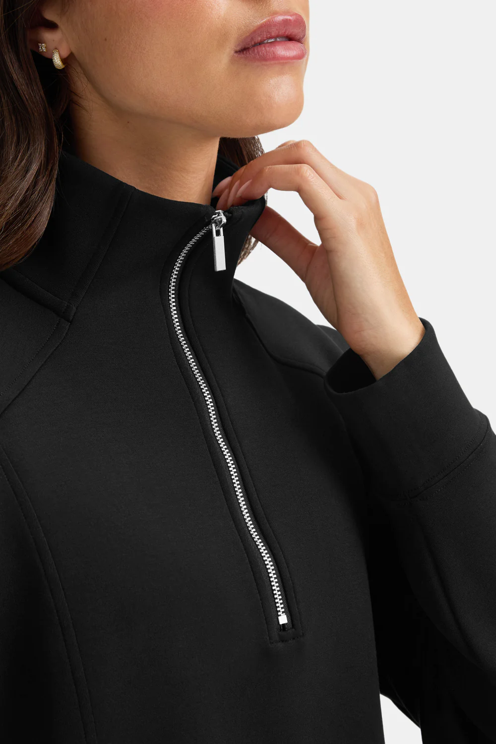 SoftSmart 1/4 Zip Sweatshirt - Black - Image 5
