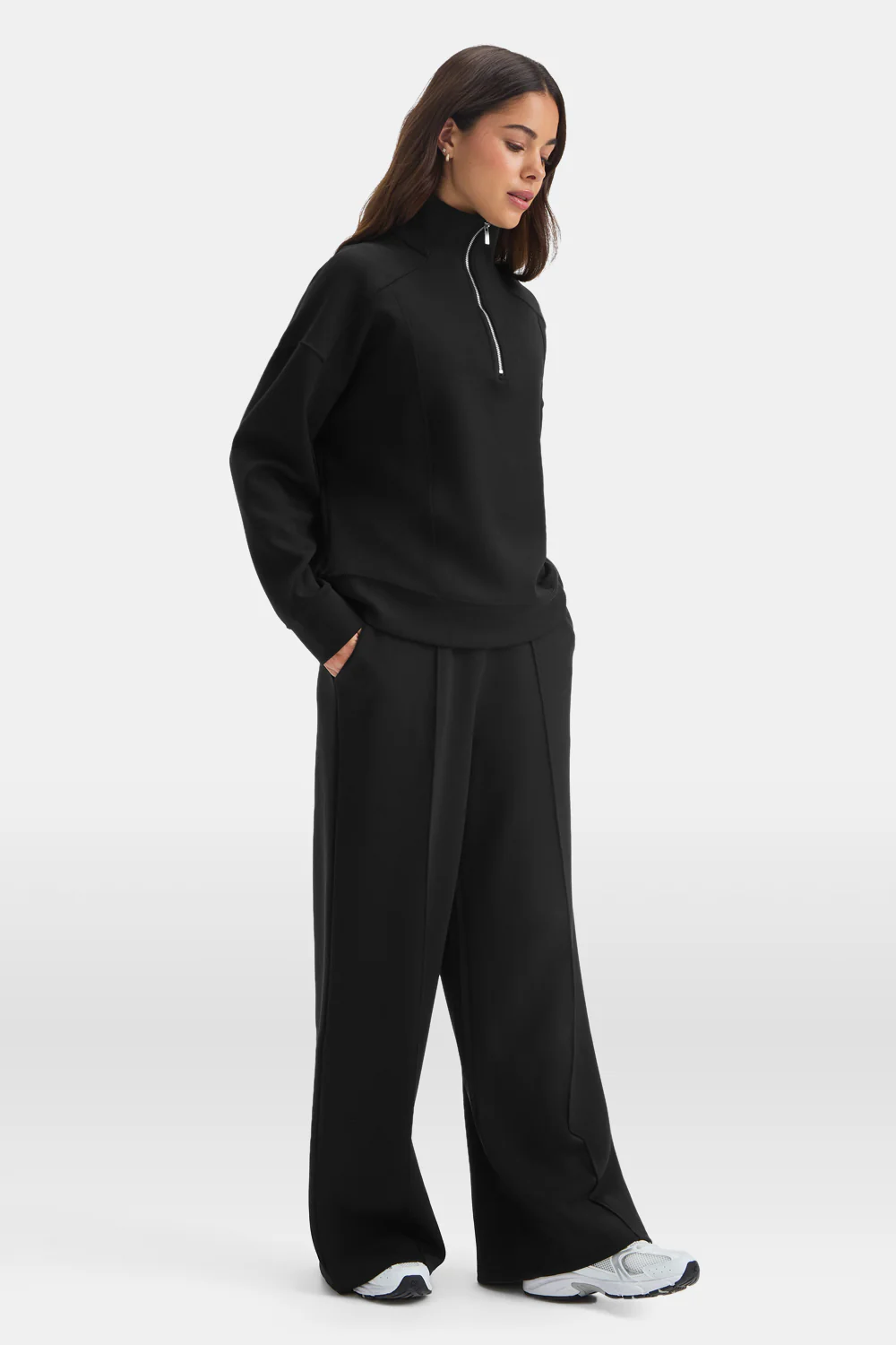 SoftSmart 1/4 Zip Sweatshirt - Black - Image 6