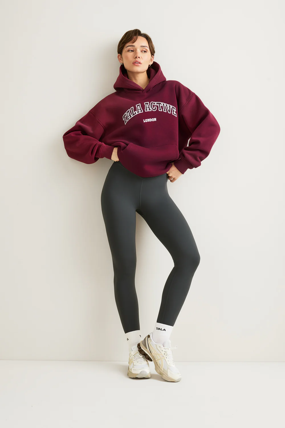TALA Applique Oversized Hoodie - Burgundy - Image 3