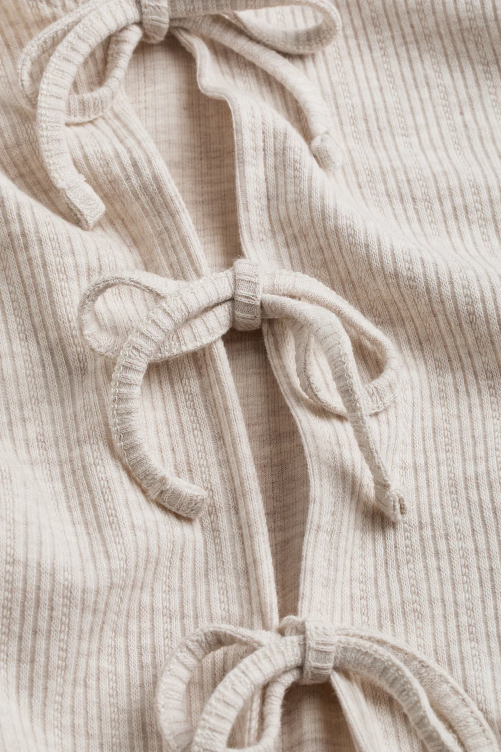 Tie Up Pyjama Cardigan - Oat Marl - Image 8