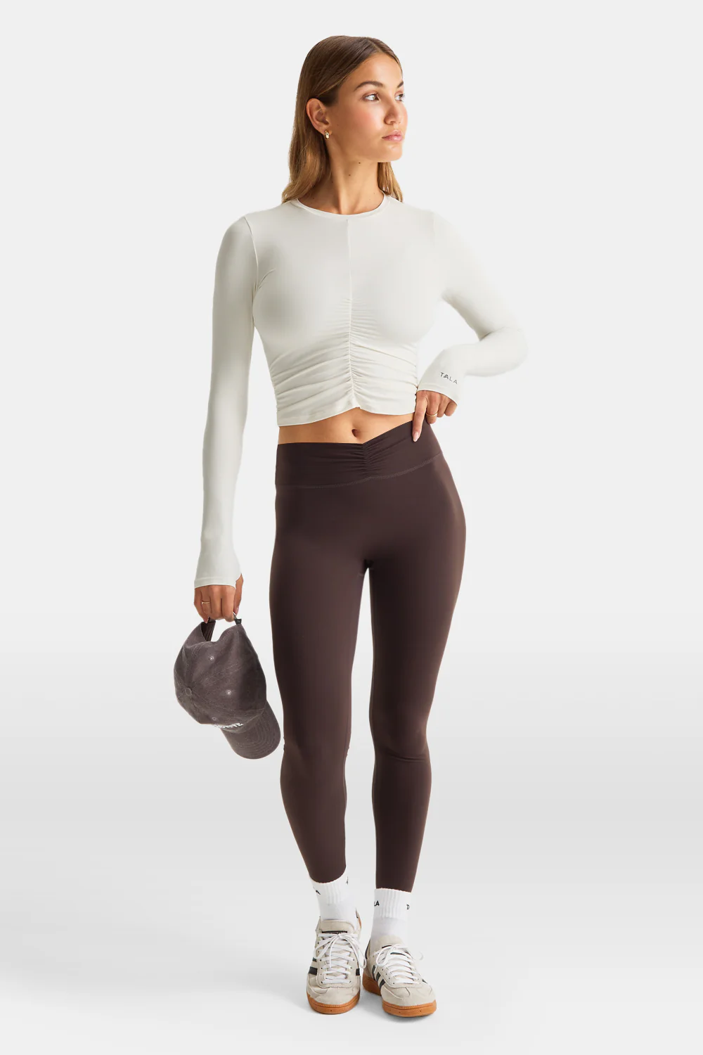 UltraLite Ruched Long Sleeve Top - Ivory - Image 5